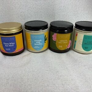 Authentic Books Soy Scented Candle Set - Lavender, Amberwood, Almond, Water Mint